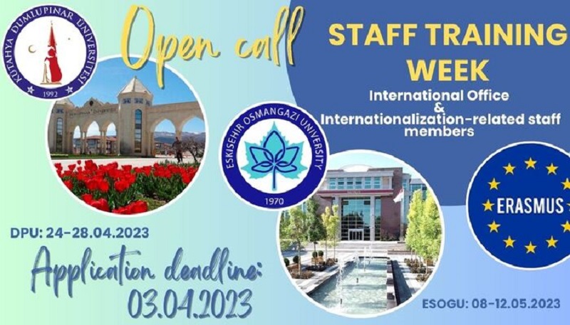 Erasmus + KA171: Staff Training Week at Dumlupinar and Eskisehir Universities in Turkey. AN OPEN CALL! 